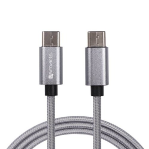 
                Dátový kábel 4smarts RAPIDCord Quick Charge/Fast Charge USB-C/USB-C 3A 1m Sivý opletený