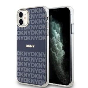 DKNY PC/TPU Repeat Pattern Tonal Stripe Magsafe Zadní Kryt pro iPhone 11 Blue
